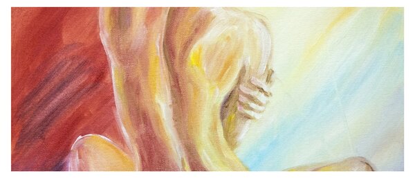 Slika počivajoče ženske, oljna slika (120x50 cm)