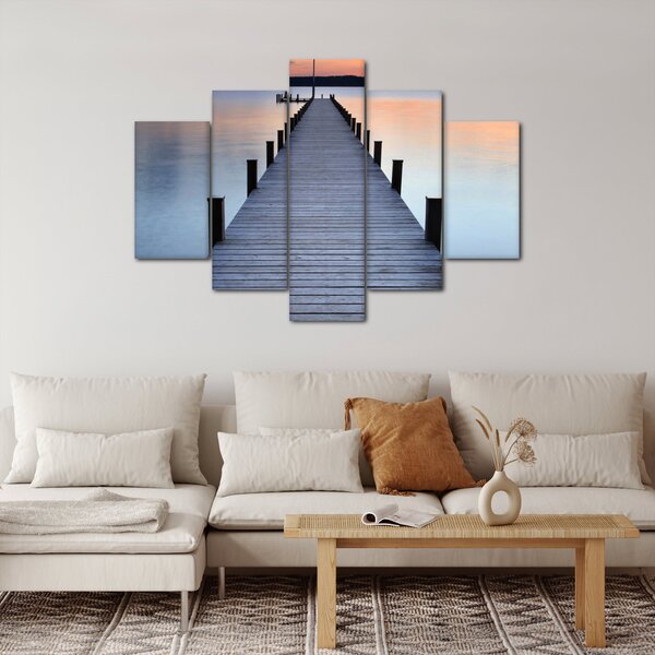 Slika - pomol ob jezeru Starnberger, Bavarska, Nemčija (150x105 cm)