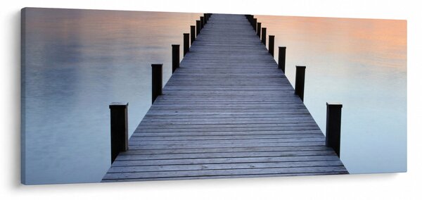 Slika - pomol ob jezeru Starnberger, Bavarska, Nemčija (120x50 cm)