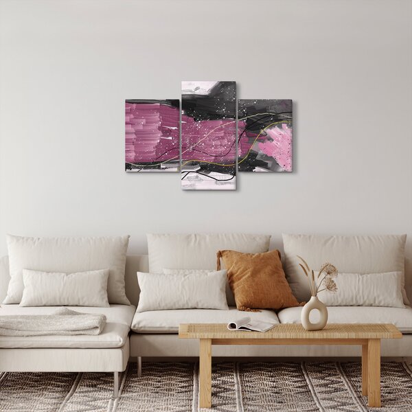 Slika - Roza in črna abstrakcija (90x60 cm)