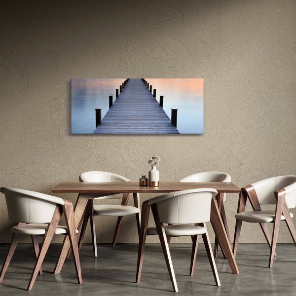Slika - pomol ob jezeru Starnberger, Bavarska, Nemčija (120x50 cm)