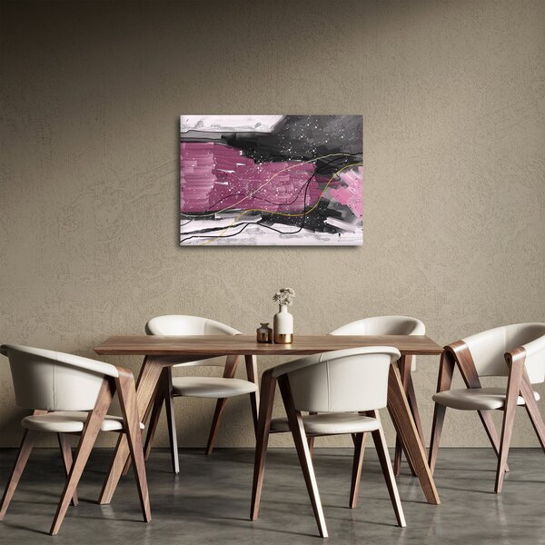 Slika - Roza in črna abstrakcija (70x50 cm)