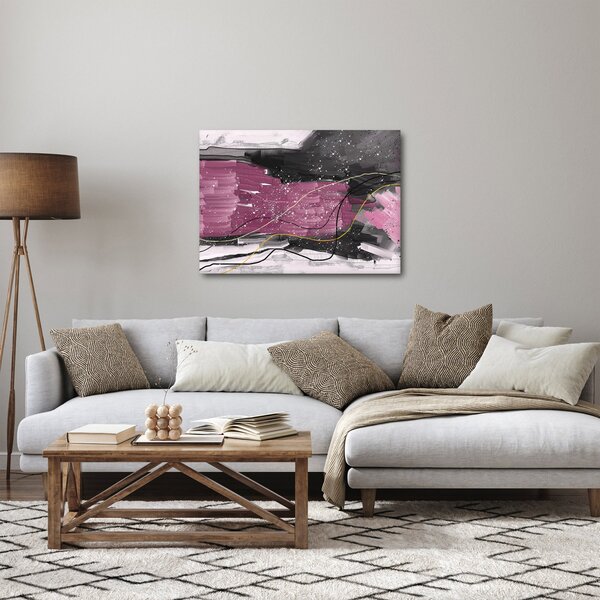 Slika - Roza in črna abstrakcija (70x50 cm)