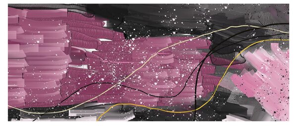 Slika - Roza in črna abstrakcija (120x50 cm)