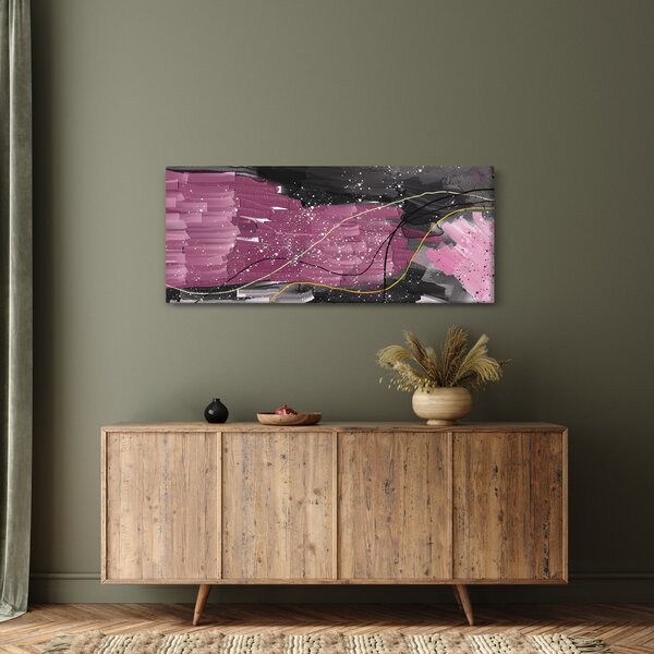 Slika - Roza in črna abstrakcija (120x50 cm)