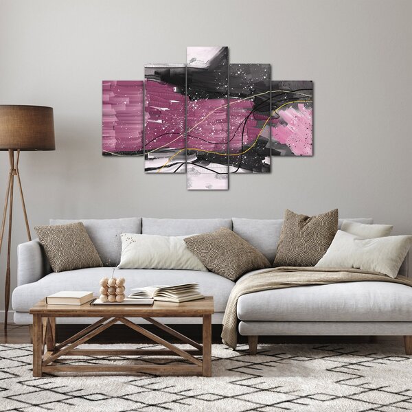 Slika - Roza in črna abstrakcija (150x105 cm)
