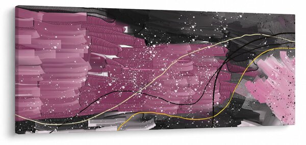 Slika - Roza in črna abstrakcija (120x50 cm)