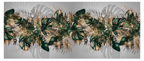 Slika - Zlato zeleni tropski listi (120x50 cm)
