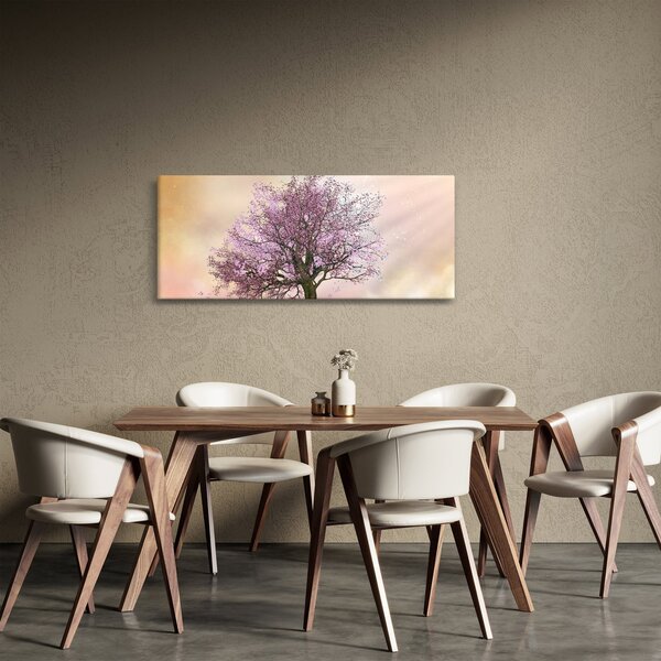 Podoba cvetočega drevesa na vrhu hriba (120x50 cm)
