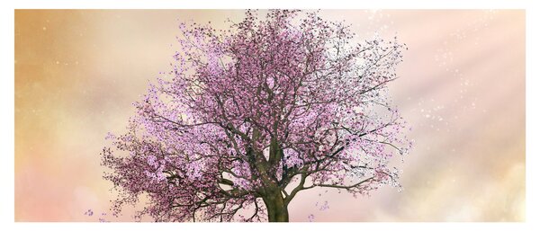 Podoba cvetočega drevesa na vrhu hriba (120x50 cm)