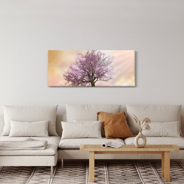 Podoba cvetočega drevesa na vrhu hriba (120x50 cm)