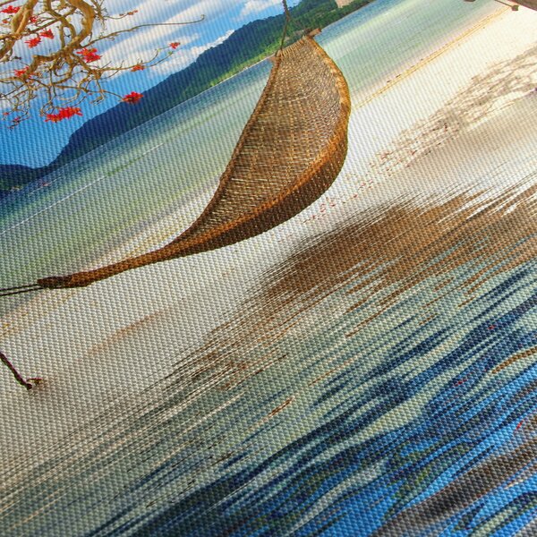 Slika - Sprostite se na plaži (sa satom) (90x30 cm)
