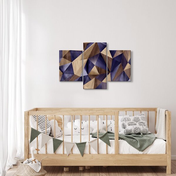 Slika - 3D leseni trikotniki (90x60 cm)