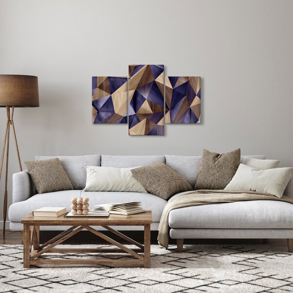 Slika - 3D leseni trikotniki (90x60 cm)