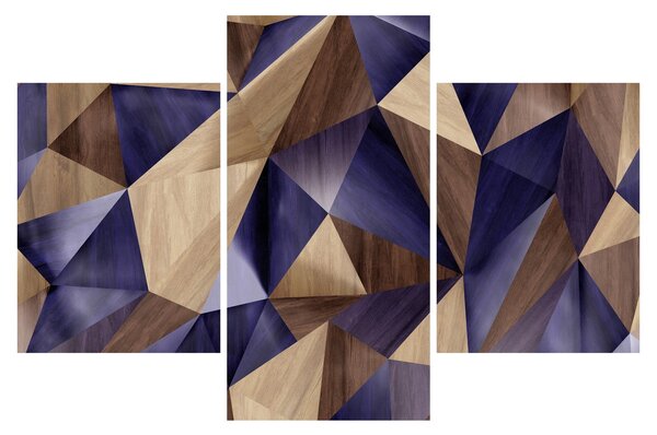 Slika - 3D leseni trikotniki (90x60 cm)
