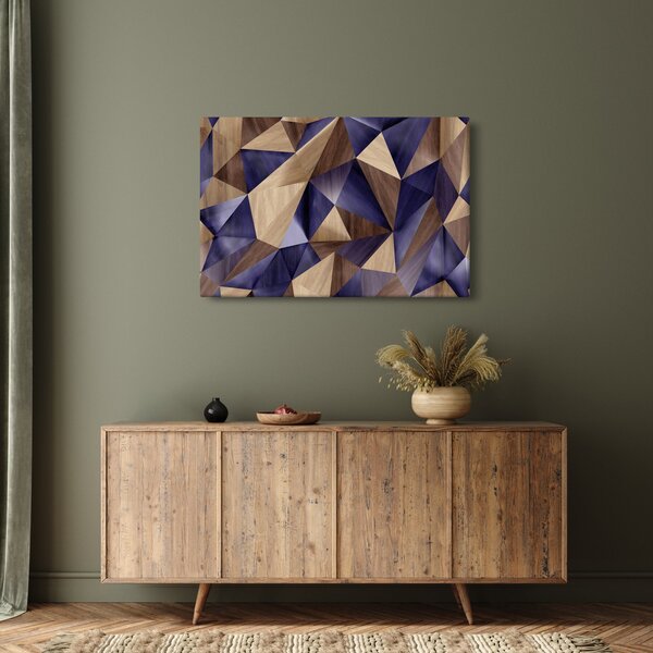 Slika - 3D leseni trikotniki (90x60 cm)