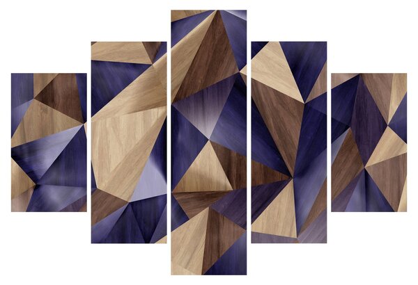 Slika - 3D leseni trikotniki (150x105 cm)