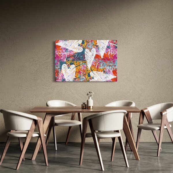 Slika - Srce na abstraktnem ozadju (90x60 cm)