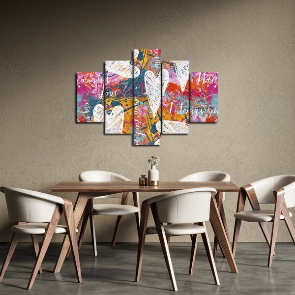 Slika - Srce na abstraktnem ozadju (150x105 cm)
