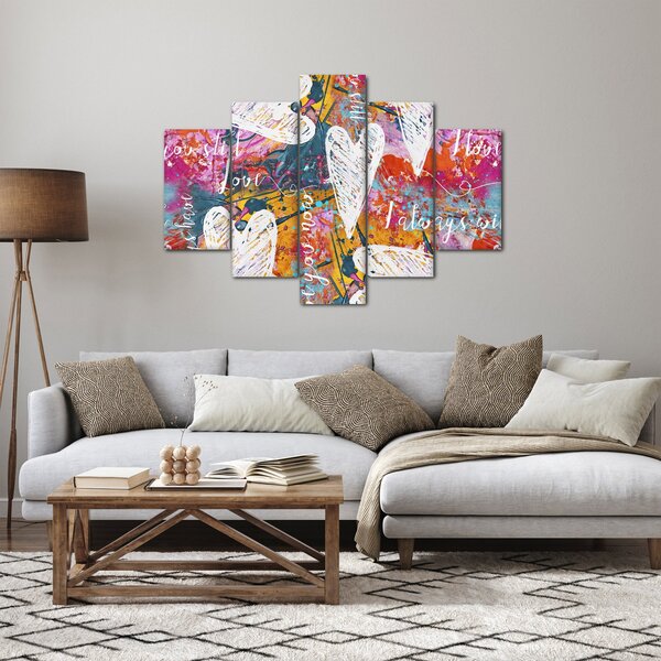 Slika - Srce na abstraktnem ozadju (150x105 cm)