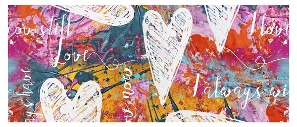 Slika - Srce na abstraktnem ozadju (120x50 cm)