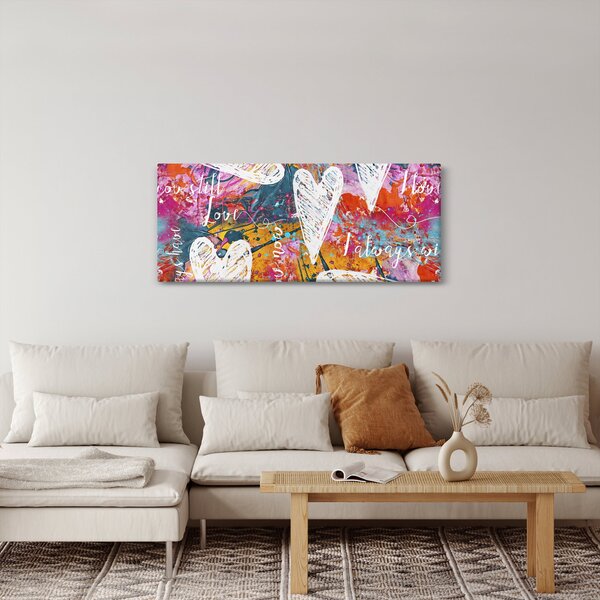 Slika - Srce na abstraktnem ozadju (120x50 cm)