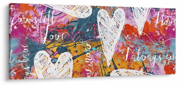 Slika - Srce na abstraktnem ozadju (120x50 cm)