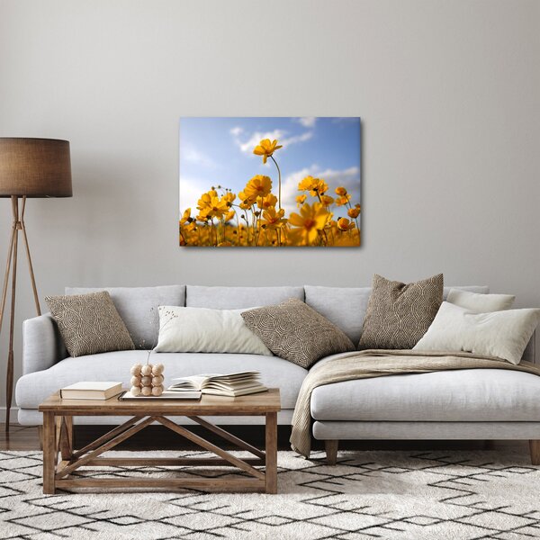 Slika polja s svetlo rumenimi cvetovi (70x50 cm)