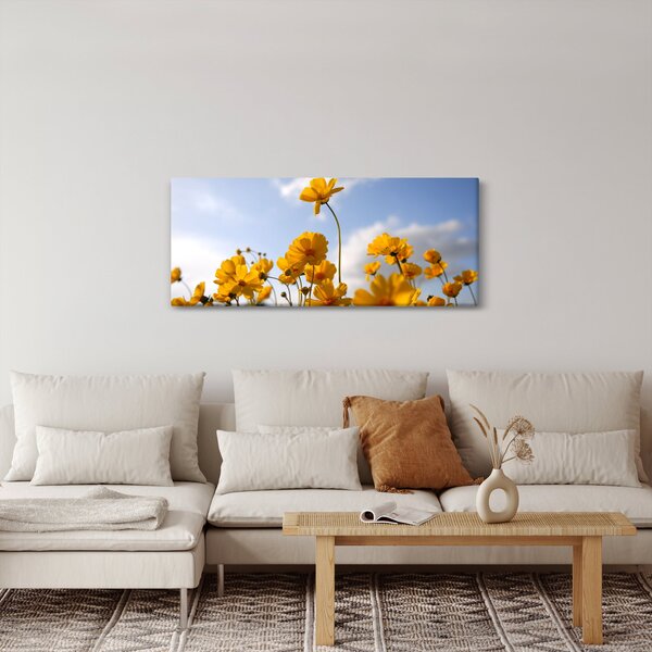 Slika polja s svetlo rumenimi cvetovi (120x50 cm)