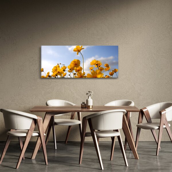 Slika polja s svetlo rumenimi cvetovi (120x50 cm)