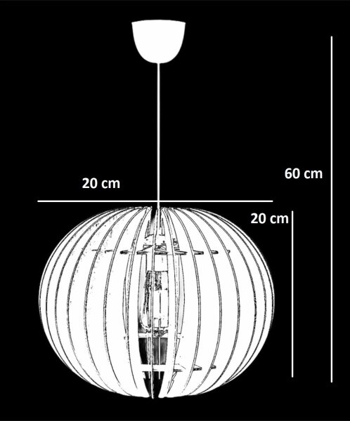 Luster na sajli 1xE27/60W/230V bijela pr. 20 cm