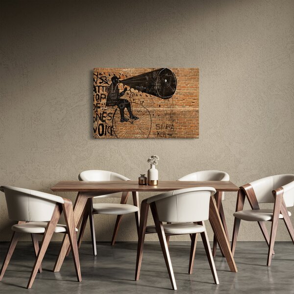 Slika - Moški na kolesu v slogu Banksyja (90x60 cm)