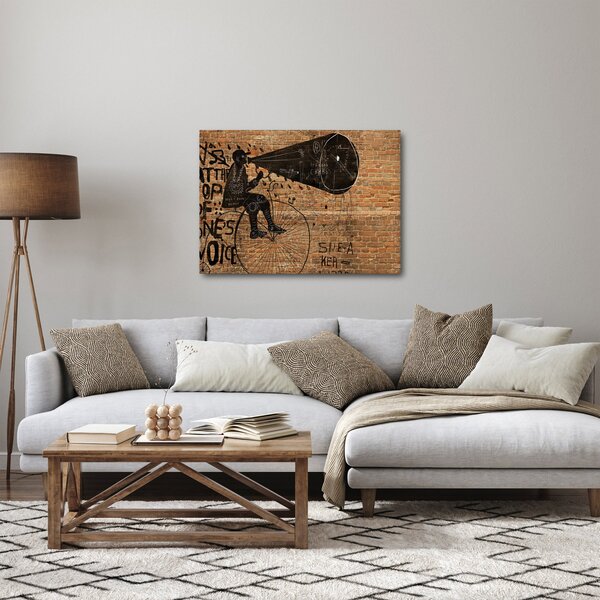 Slika - Moški na kolesu v slogu Banksyja (70x50 cm)