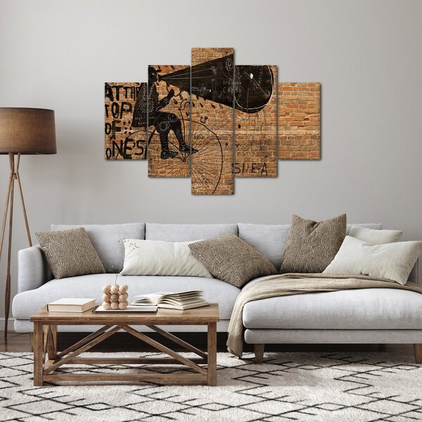 Slika - Moški na kolesu v slogu Banksyja (150x105 cm)