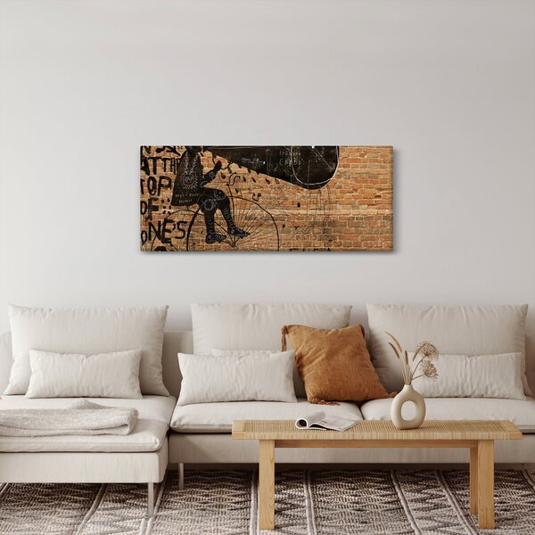 Slika - Moški na kolesu v slogu Banksyja (120x50 cm)