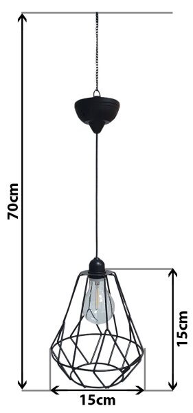 LED Solarni luster na sajli KATTY 1,2V IP44