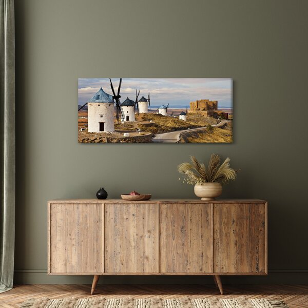 Slika - Mlini na veter Consuegra, Španija (120x50 cm)