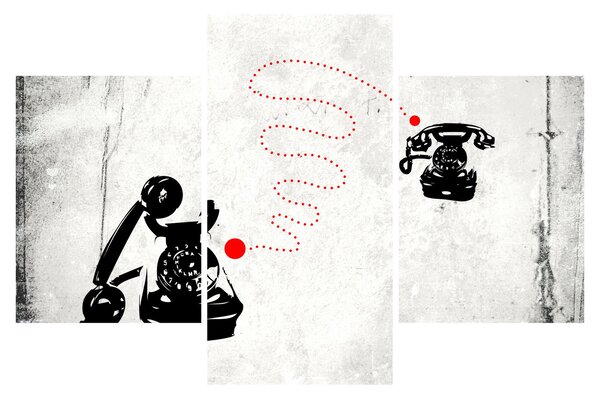 Slika - Telefonska risba v slogu Banksyja (90x60 cm)