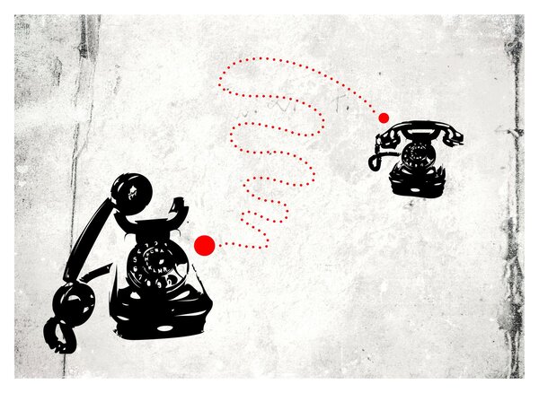 Slika - Telefonska risba v slogu Banksyja (70x50 cm)