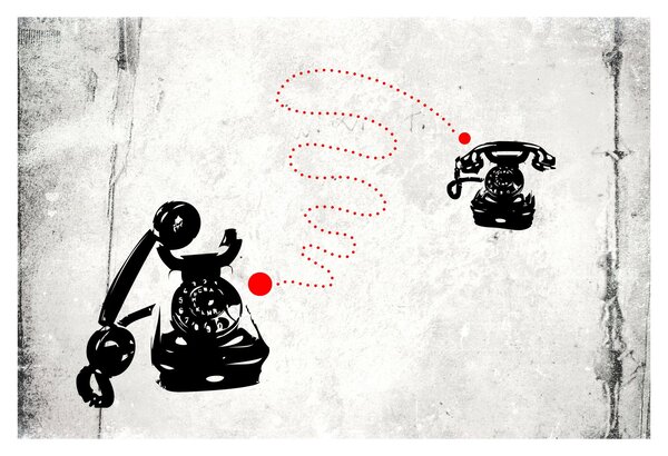 Slika - Telefonska risba v slogu Banksyja (90x60 cm)