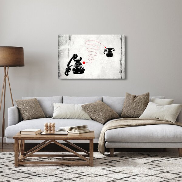 Slika - Telefonska risba v slogu Banksyja (90x60 cm)
