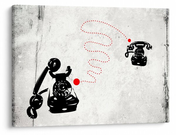 Slika - Telefonska risba v slogu Banksyja (70x50 cm)