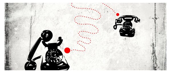 Slika - Telefonska risba v slogu Banksyja (120x50 cm)