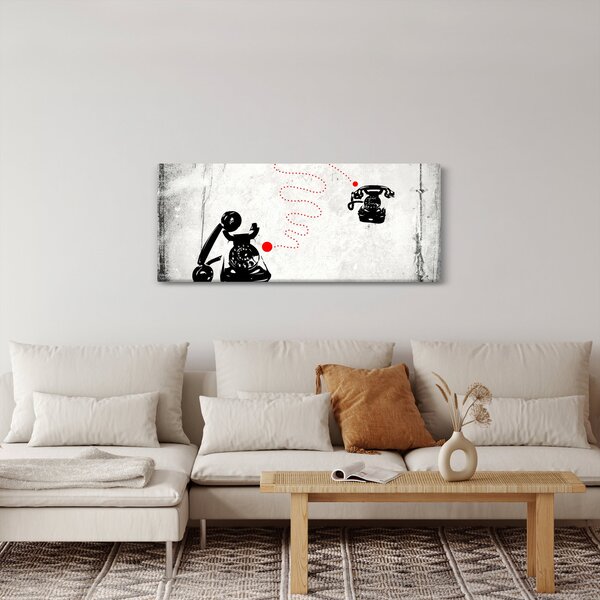 Slika - Telefonska risba v slogu Banksyja (120x50 cm)