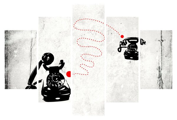 Slika - Telefonska risba v slogu Banksyja (150x105 cm)