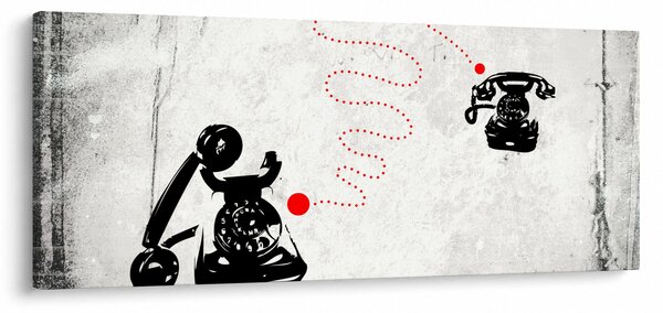 Slika - Telefonska risba v slogu Banksyja (120x50 cm)