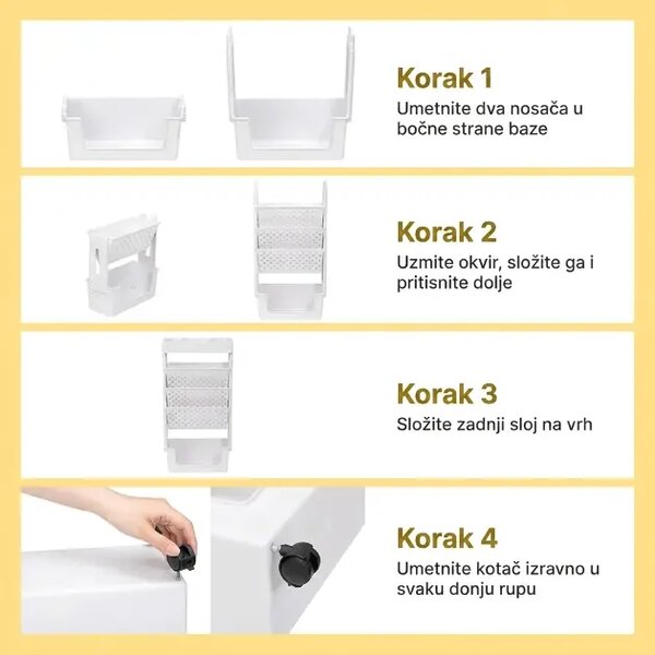 Bookcart™ 5-etažna Pokretna Polica Za Knjige