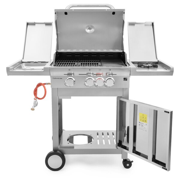 Plinski roštilj CALIFORNIA BBQ, 4 plamenika, s redukcijskim ventilom, srebrna Penta CZ
