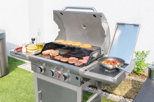 Plinski roštilj CALIFORNIA BBQ, 4 plamenika, s redukcijskim ventilom, srebrna Penta CZ