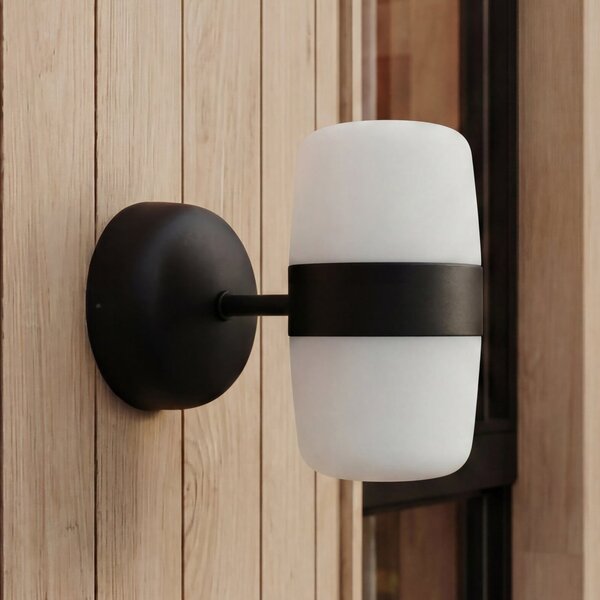 Northern LED zidna svjetiljka, Hall, mat crna, Ø 23 cm, 2 svjetla, prigušiva, Crno, kupaonica, Aluminij